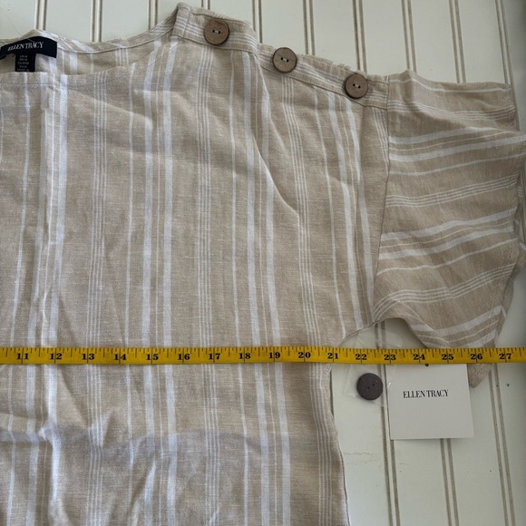 ELLEN TRACY Dolman Sleeve Linen Blend Top size M NWT - Picture 6 of 11